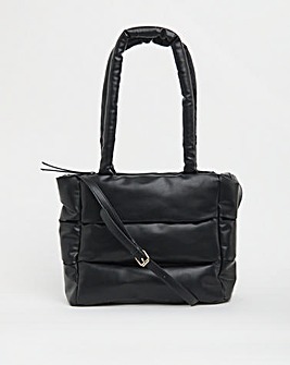 Black Soft Volume Padded Tote Bag