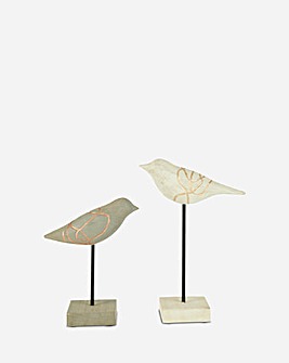 Set of Two Vena Bird Sculptures
