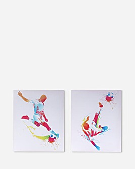 Set of 2 Football Canvases