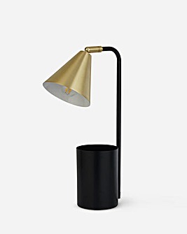 Brass and Black Storage Lamp