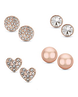 Rose Gold 4-Piece Earring Pack
