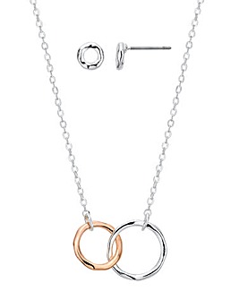Entwined Rings Earring and Pendant Set