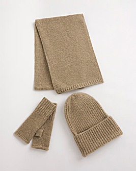 Anthology Wool Mix Scarf, Hat & Handwarmer Gift Set Box