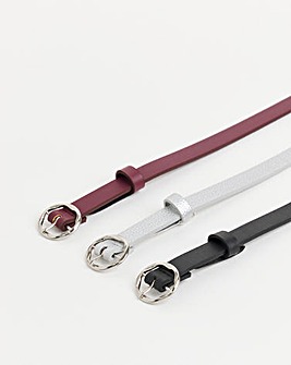 3 Pack Skinny Belts