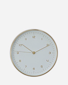 25cm White & Gold Elko Wall Clock
