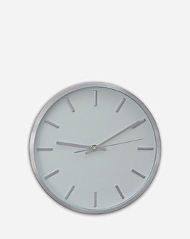 35cm Silver & White Elko 3D Wall Clock