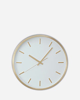 35cm Gold & White Elko Wall Clock