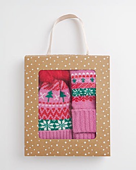 Novelty Fairisle Hat & Glove Gift Set