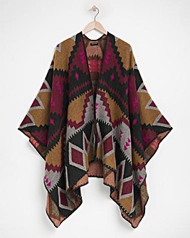 Aztec Print Wrap Around Cape