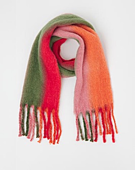 Bright Stripe Fluffy Blanket Scarf