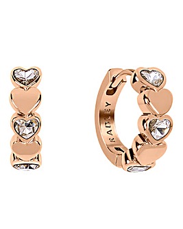 Radley 18ct Rose Gold Plated Heart Hoops