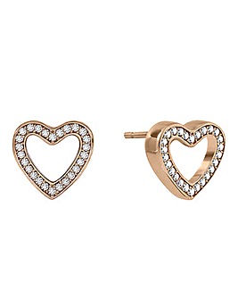 Radley 18ct Rose Gold Plated Heart Stud Earrings