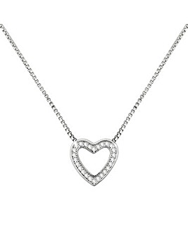 Radley Silver Plated Stone Set Open Heart Pendant Necklace