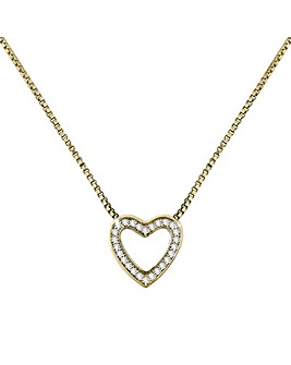 Radley 18ct Gold Plated Stone Set Open Heart Pendant Necklace