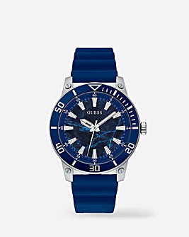 Guess Mens Blue Strap Watch