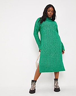 Green Multi Cable Maxi Dress