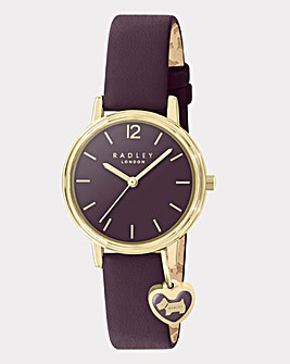 Radley Gold Plated Imperial Purple Leather Strap Watch