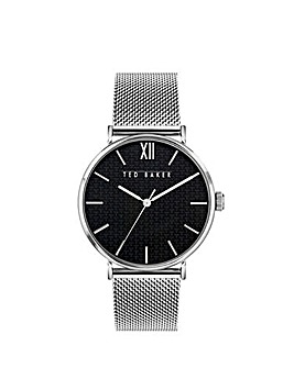 Ted Baker Black Dial Silver Watch