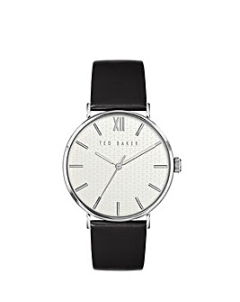 Ted Baker White Dial Leather Strap Watch