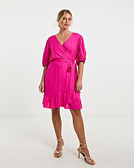 Pink Lurex Wrap Dress