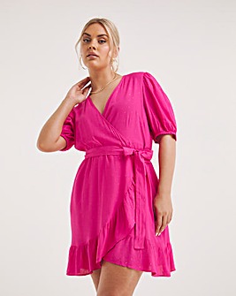 Pink Lurex Wrap Dress