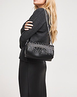 Black Studded Detail Shoulder Bag