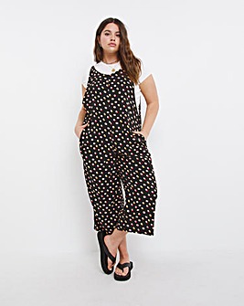 Spot Print Slouchy Jumpsuit With Pockets