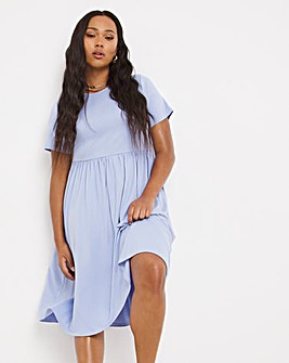 Blue Supersoft Midi Dress With Pockets