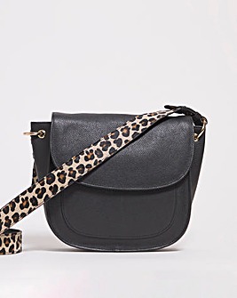 Leather Leopard Strap Animal Saddle Bag