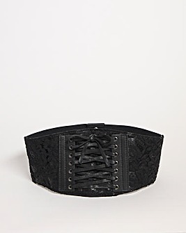 Black Lace Detail Corset Belt