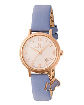 Radley Rose Gold Plated Blue Leather Strap Watch