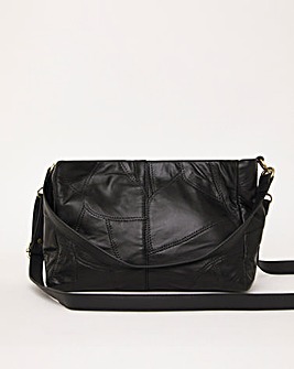 Leather Patchwork Compartment Shoulder Bag