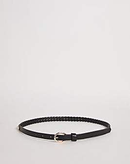Black Chain Detail Skinny Belt