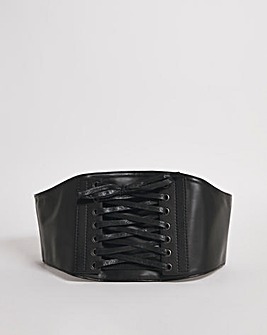 Black Wide Waist Corset Belt