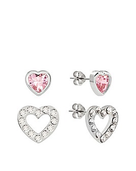 Radley Love Pink Glass Heart Earring Set