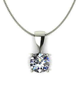 9ct White Gold Moissanite Necklace