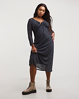 Fashion union midi outlet dress in heart print