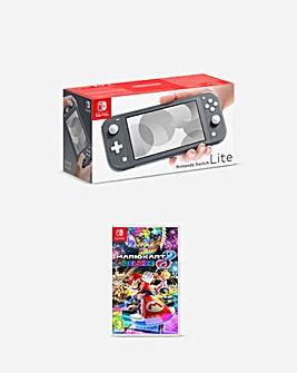 Nintendo Switch Lite Grey + Switch Mario Kart 8 Deluxe Bundle
