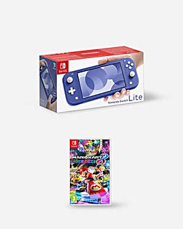 Nintendo Switch Lite Blue + Switch Mario Kart 8 Deluxe Bundle