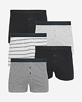 Pack Of 5 Spots And stripe Loose Boxers