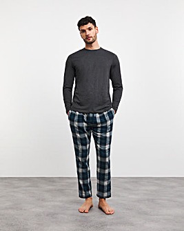 Long Sleeve Tshirt and Check Flannel Trouser PJ Set