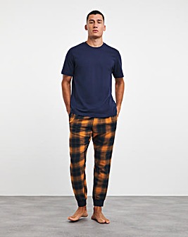 Tshirt and Check Flannel Trouser PJ Set
