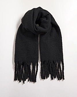 Black Super Soft Fluffy Blanket Scarf