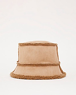 Camel Reversible Borg Bucket Hat