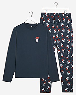 Santa Skull Long Sleeve Pyjama Set
