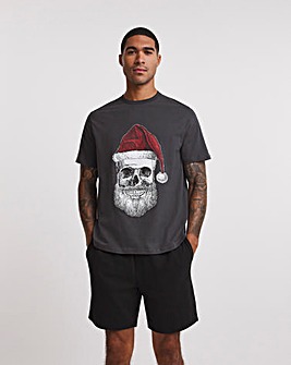 Santa Skull Short Sleeve Pyjama Set