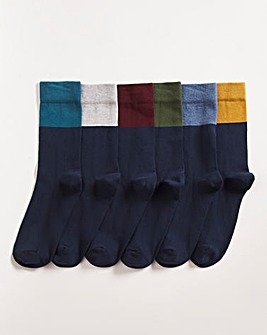 Pack Of 6 Colour Pop Top Socks