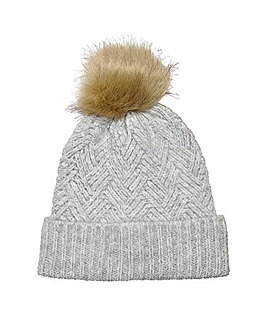 Only Knit Grey Bobble Hat