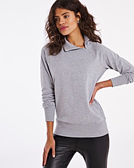 Side Neck Zip Sweatshirt