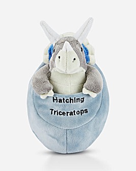 Zappi Grey Triceratop Hatching Egg Dino Soft Toy 8 Inch Plush